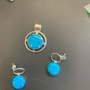 Sterling silver earrings/matching brooch